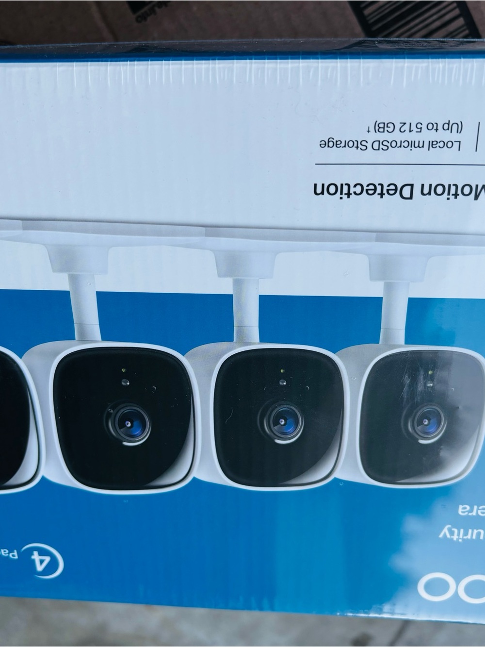 Outdoor Security Camera 4-Pack in White and Black